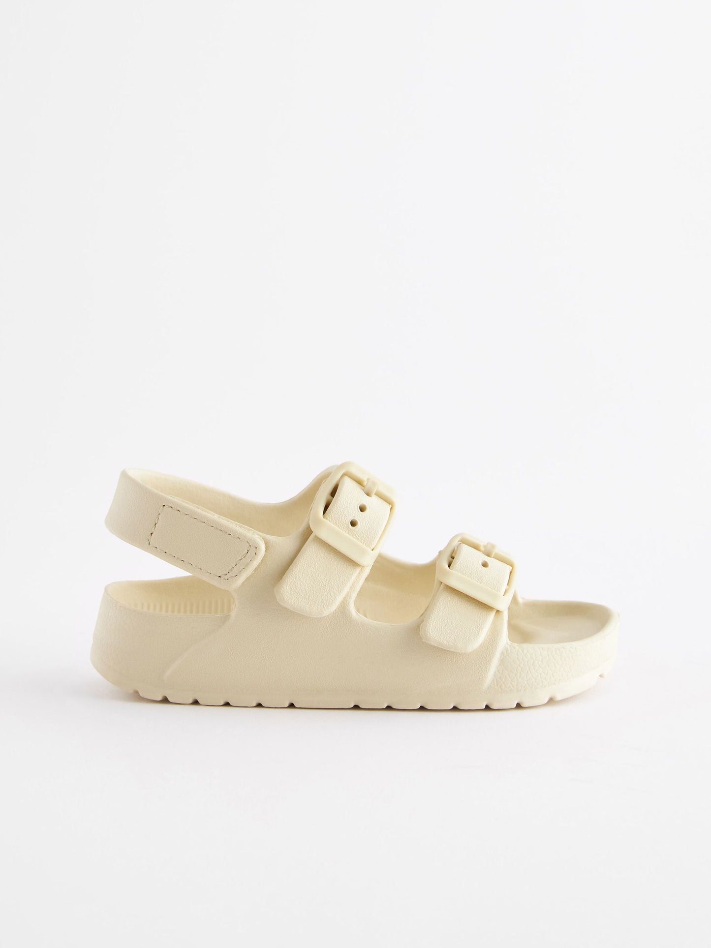 Buttermilk White Double Buckle Ankle Strap EVA Sandals