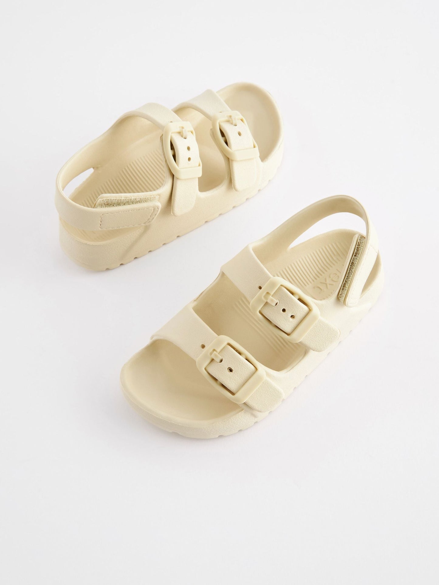 Buttermilk White Double Buckle Ankle Strap EVA Sandals