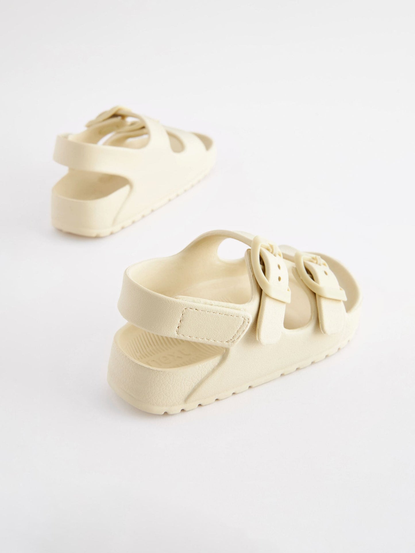 Buttermilk White Double Buckle Ankle Strap EVA Sandals