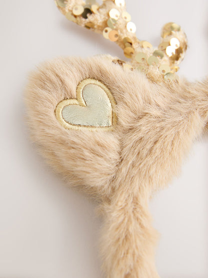 Gold Sequin Reindeer Antlers Hair Accessories - image 2
