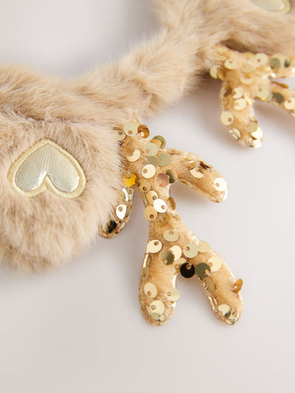Gold Sequin Reindeer Antlers Hair Accessories - image 3
