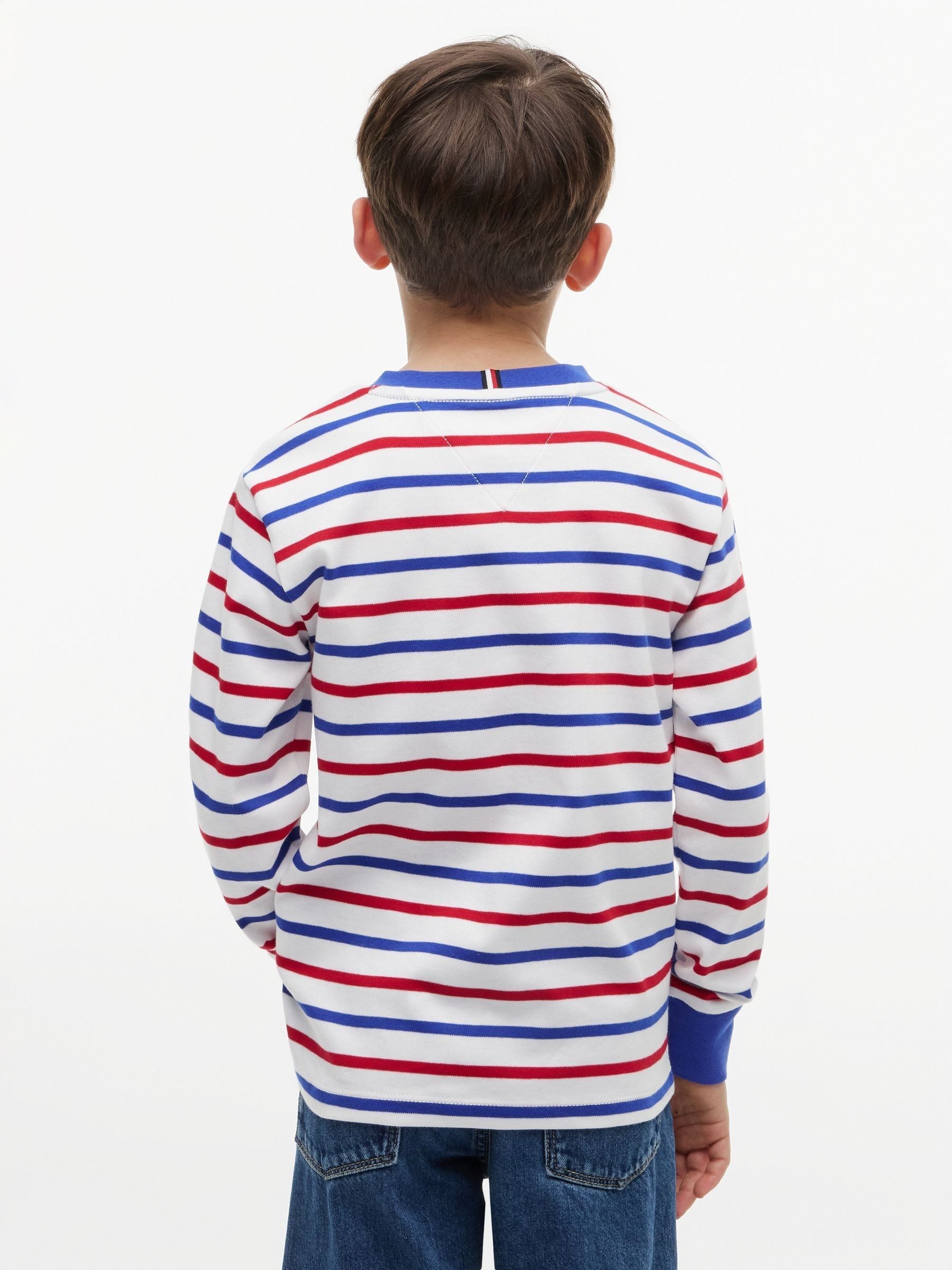 Tommy Hilfiger Red Essential Stripe Relaxed Long Sleeve T-Shirt image 2