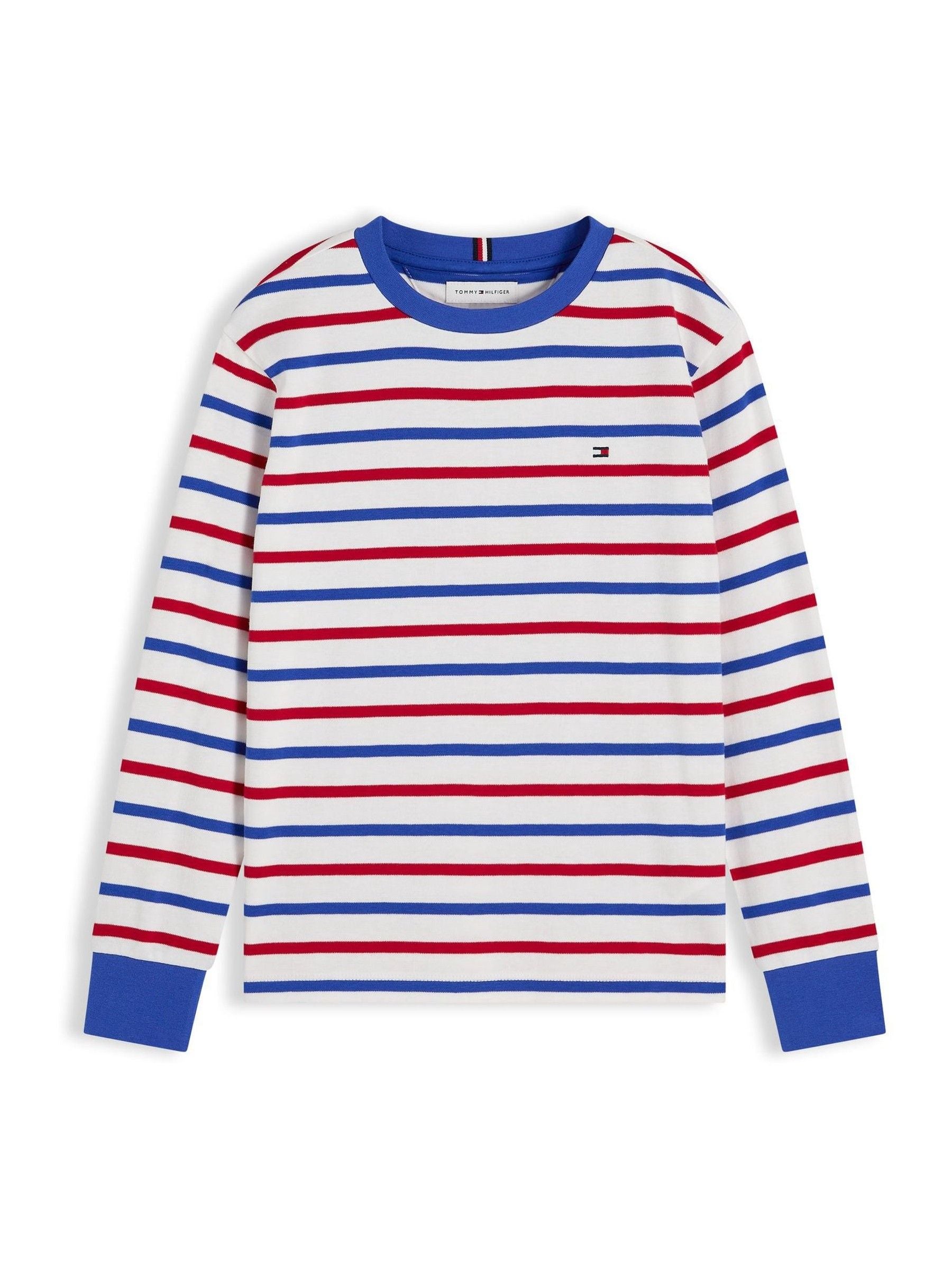 Tommy Hilfiger Red Essential Stripe Relaxed Long Sleeve T-Shirt image 5