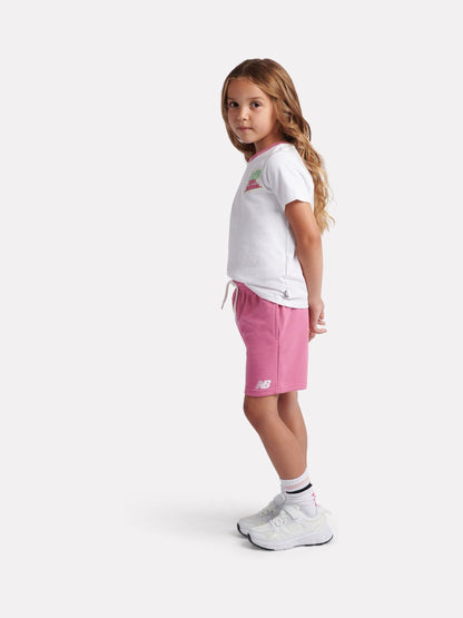 New Balance White Sticker Graphic T-Shirt & Shorts Set - image 2