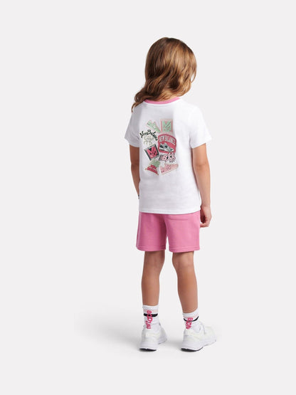 New Balance White Sticker Graphic T-Shirt & Shorts Set - image 3