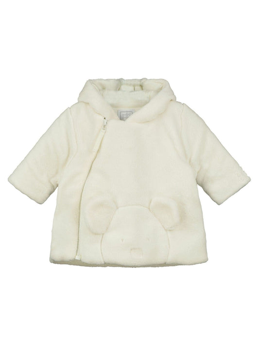 Dsiney Kidz - Emile Et Rose White Deep Pile Fleece Jacket With 3D Teddy & Hood image 2