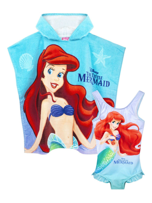 Dsiney Kidz - Vanilla Underground Blue Little Mermaid Swimsuit and Towel Poncho Set image 1