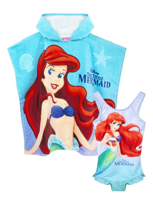 Dsiney Kidz - Vanilla Underground Blue Little Mermaid Swimsuit and Towel Poncho Set image 1