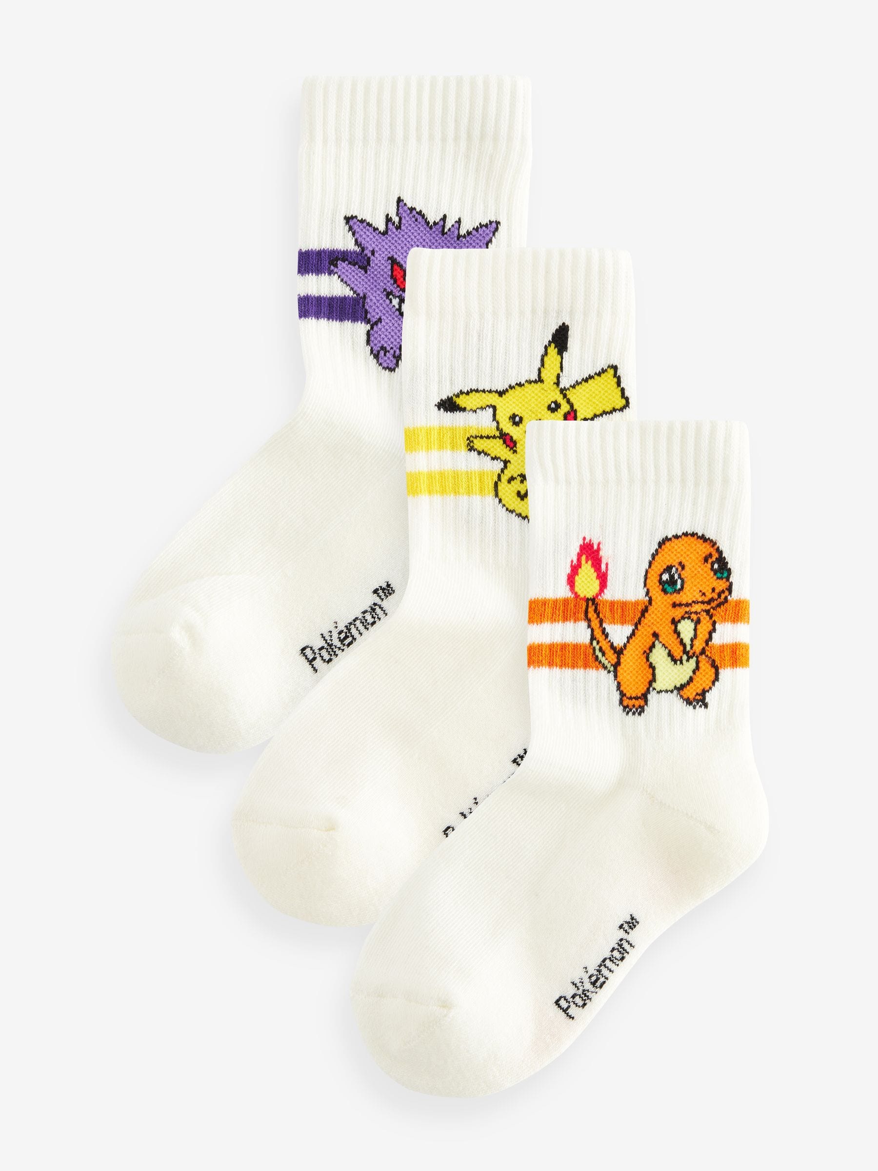 Dsiney Kidz - White Pokemon Socks 3 Pack image 1