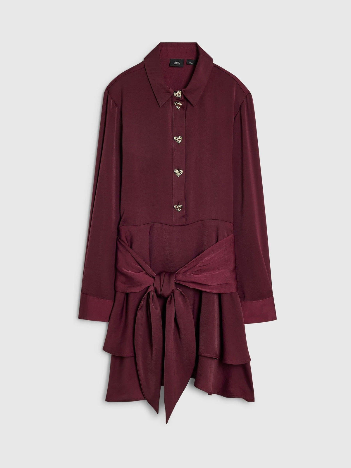 River Island Red Tie Scarf Shirt Dress - image 1