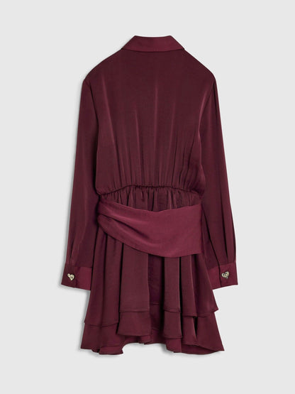 River Island Red Tie Scarf Shirt Dress - image 2