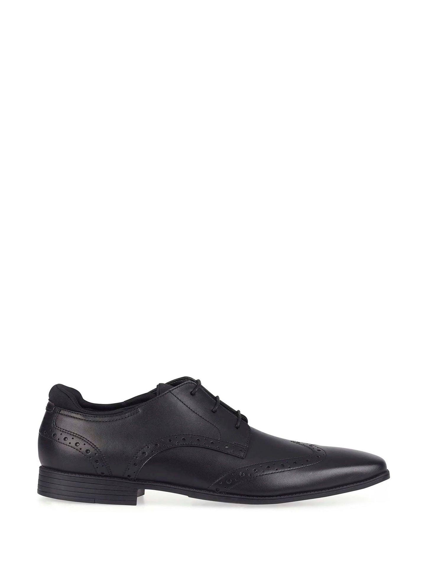 Black Tailor Lace Up Leather Brogue School Shoes image 1