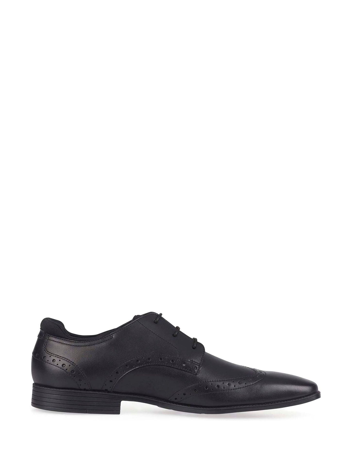 Black Tailor Lace Up Leather Brogue School Shoes image 3