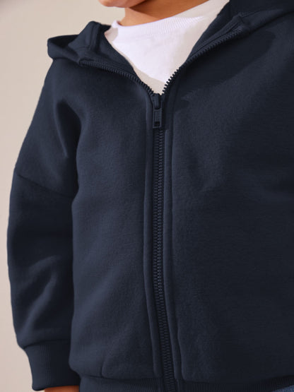 Navy Blue Zip Through Hoodie (3mths-7yrs)