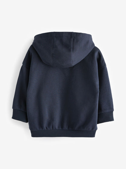 Navy Blue Zip Through Hoodie (3mths-7yrs)