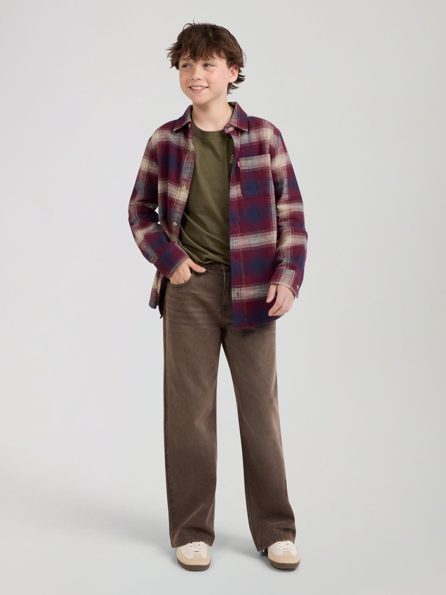 Dsiney Kidz - Levi's® Red Shadow Plaid Flannel Shirt image 4