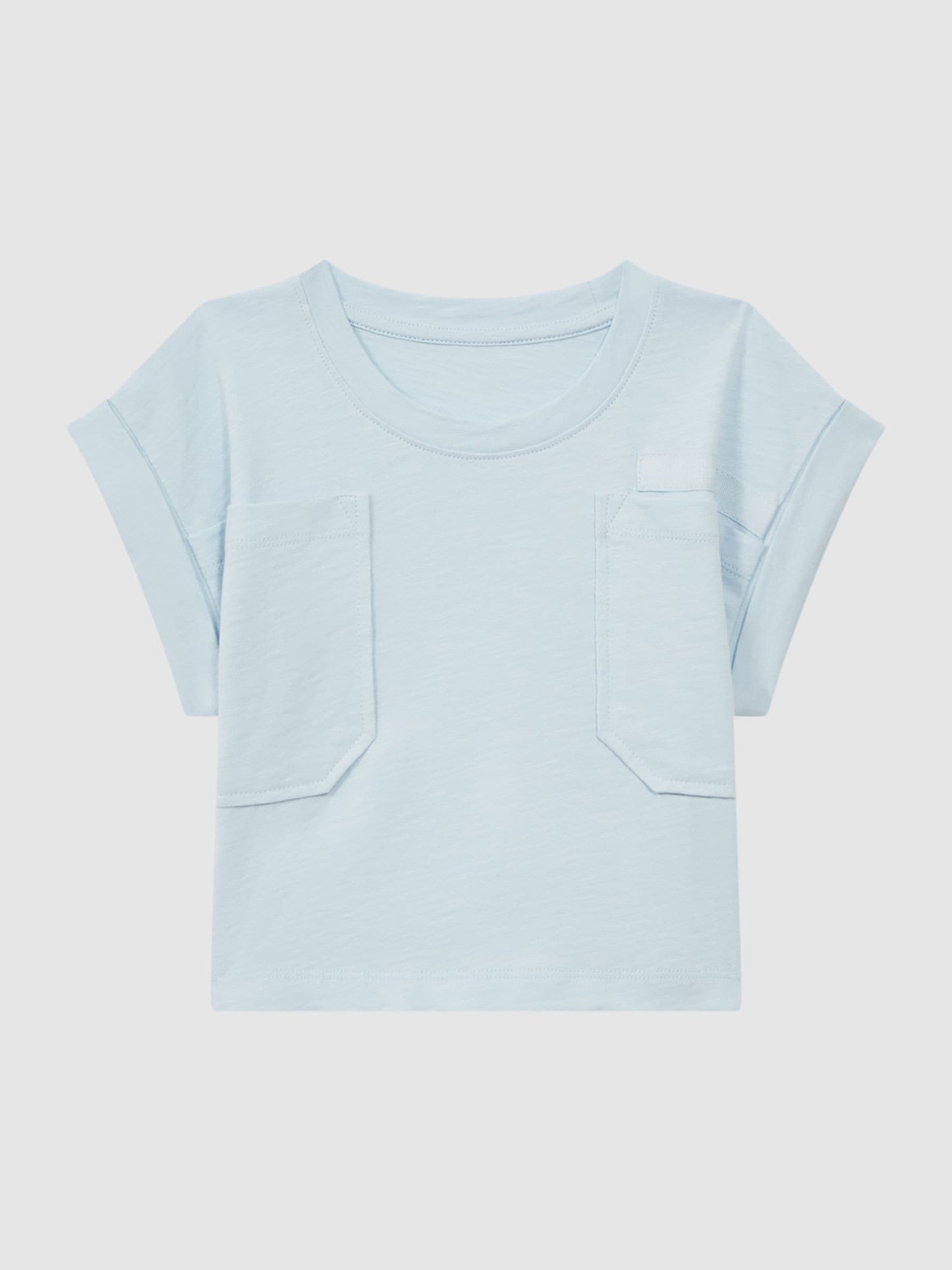 Dsiney Kidz - Reiss Blue Lulu 4-9 yrs Cropped Cotton Crew Neck T-Shirt image 2