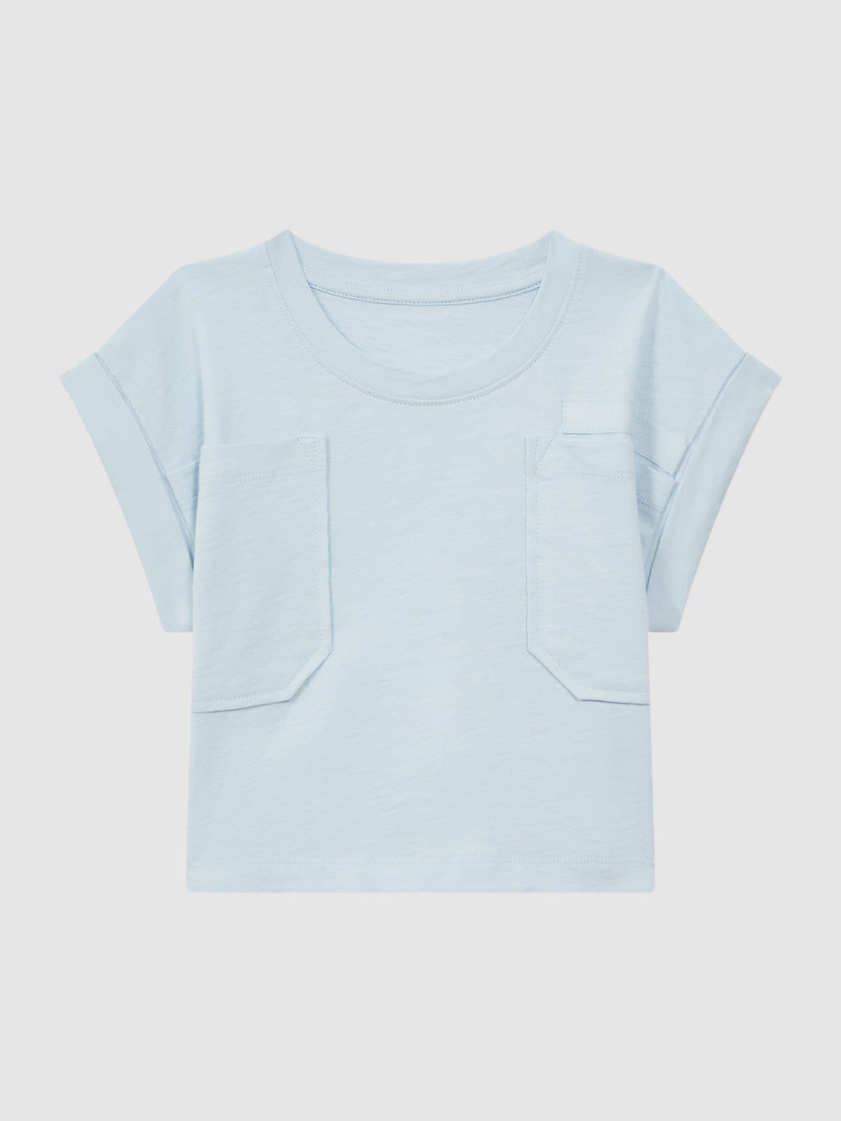 Dsiney Kidz - Reiss Blue Lulu 4-9 yrs Cropped Cotton Crew Neck T-Shirt image 2