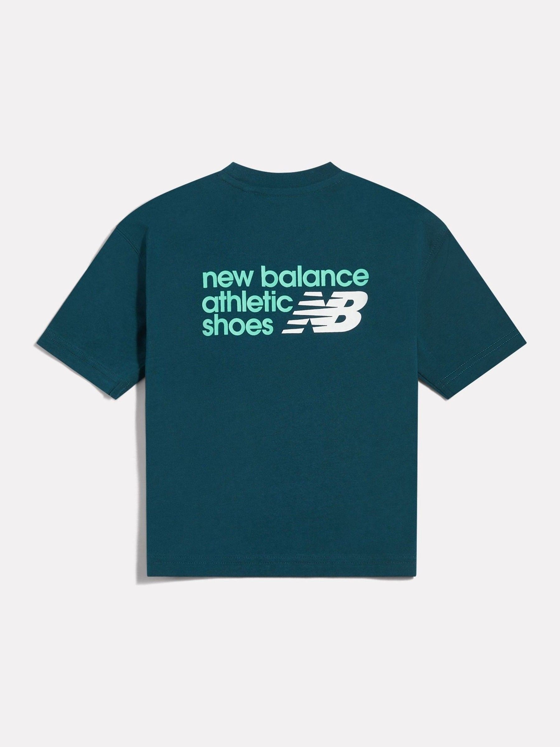 New Balance Green Athletic Shoes Graphic T-Shirt image 2