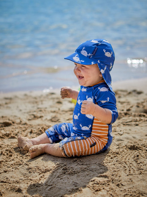 JoJo Maman Bébé Blue Crab UV Sun Protection Swim Hat image 1