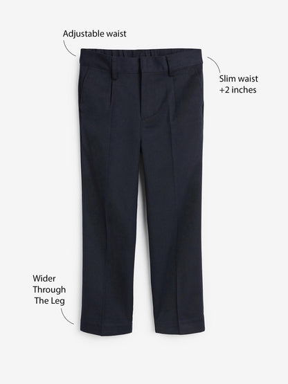 Dsiney Kidz - Navy Plus Waist School Pleat Front Trousers (3-17yrs) image 5