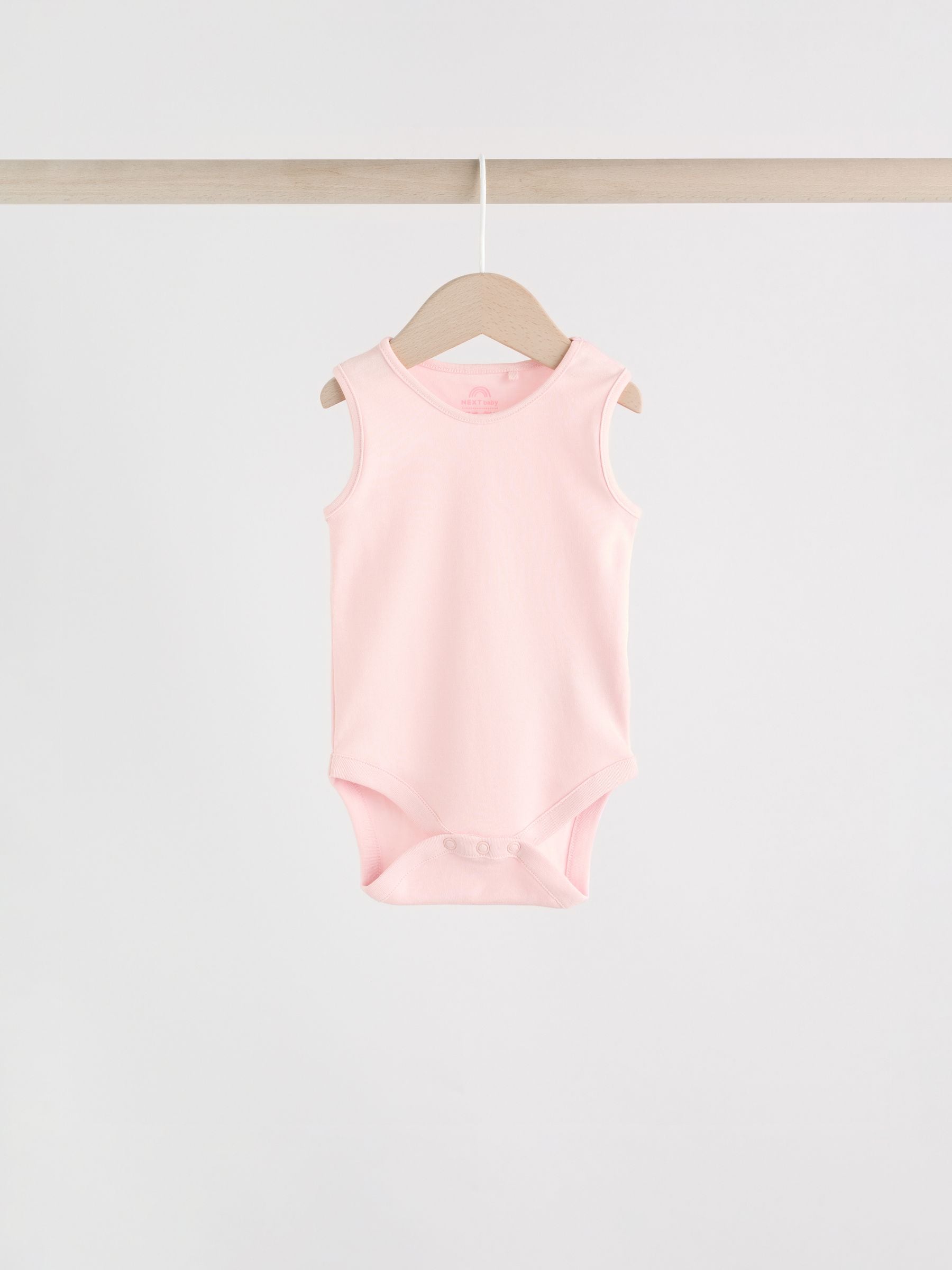 Pink/White 5 Pack Essential Vest Baby Bodysuits image 3