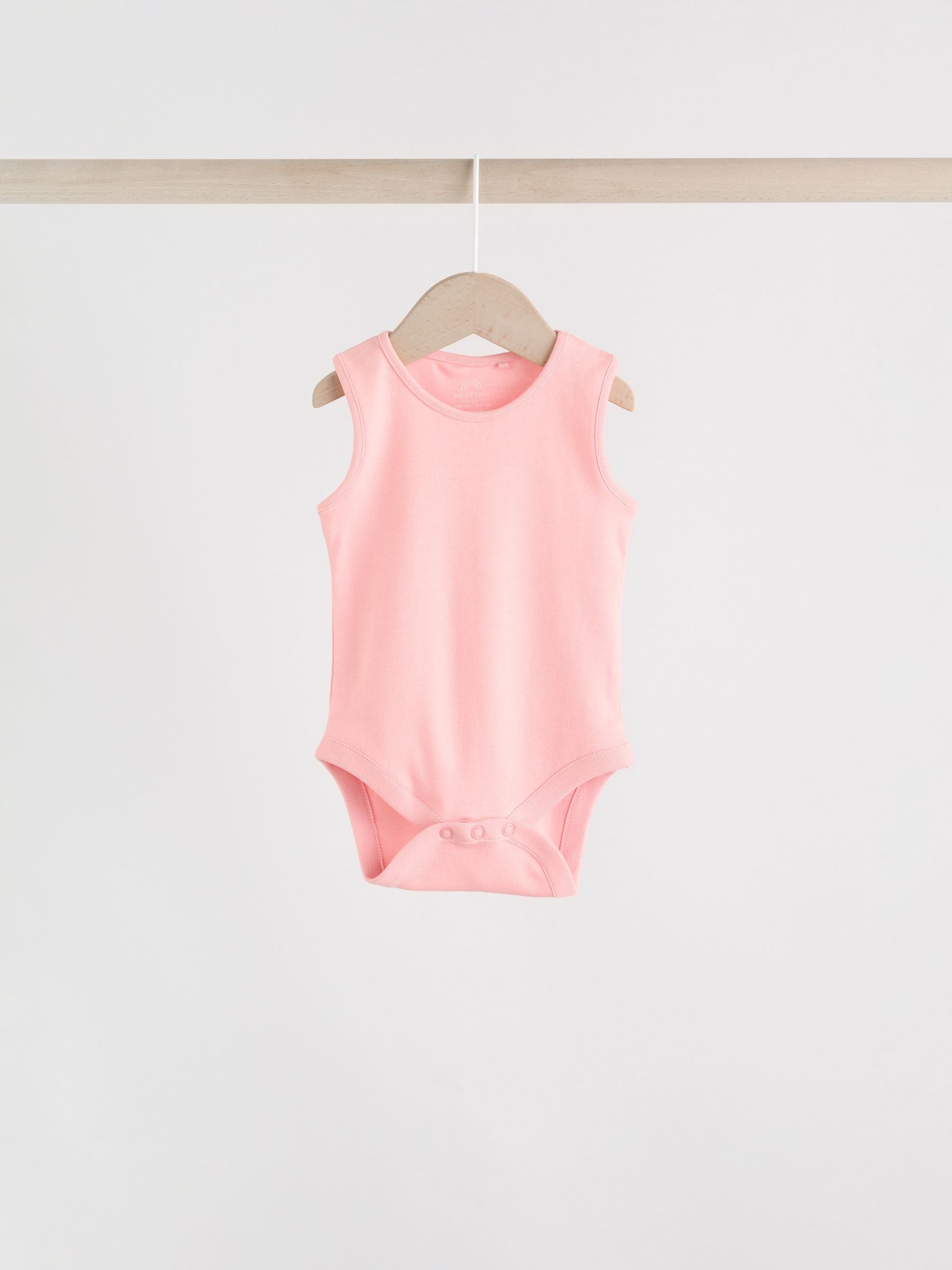 Pink/White 5 Pack Essential Vest Baby Bodysuits image 6
