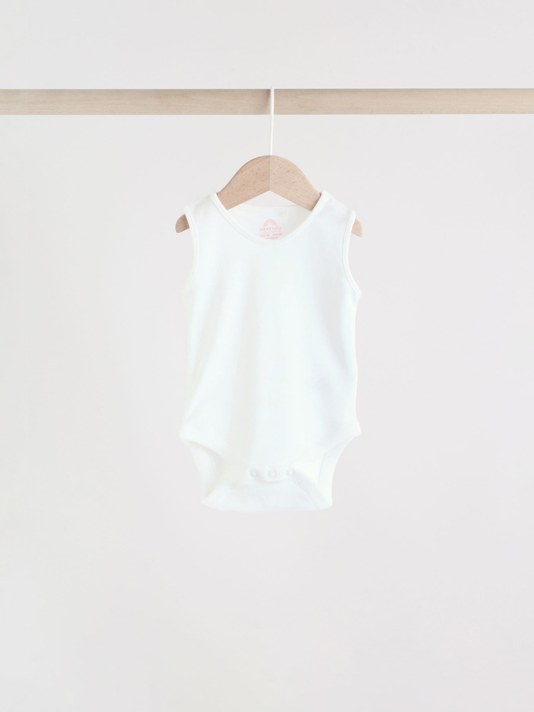 Pink/White 5 Pack Essential Vest Baby Bodysuits image 7