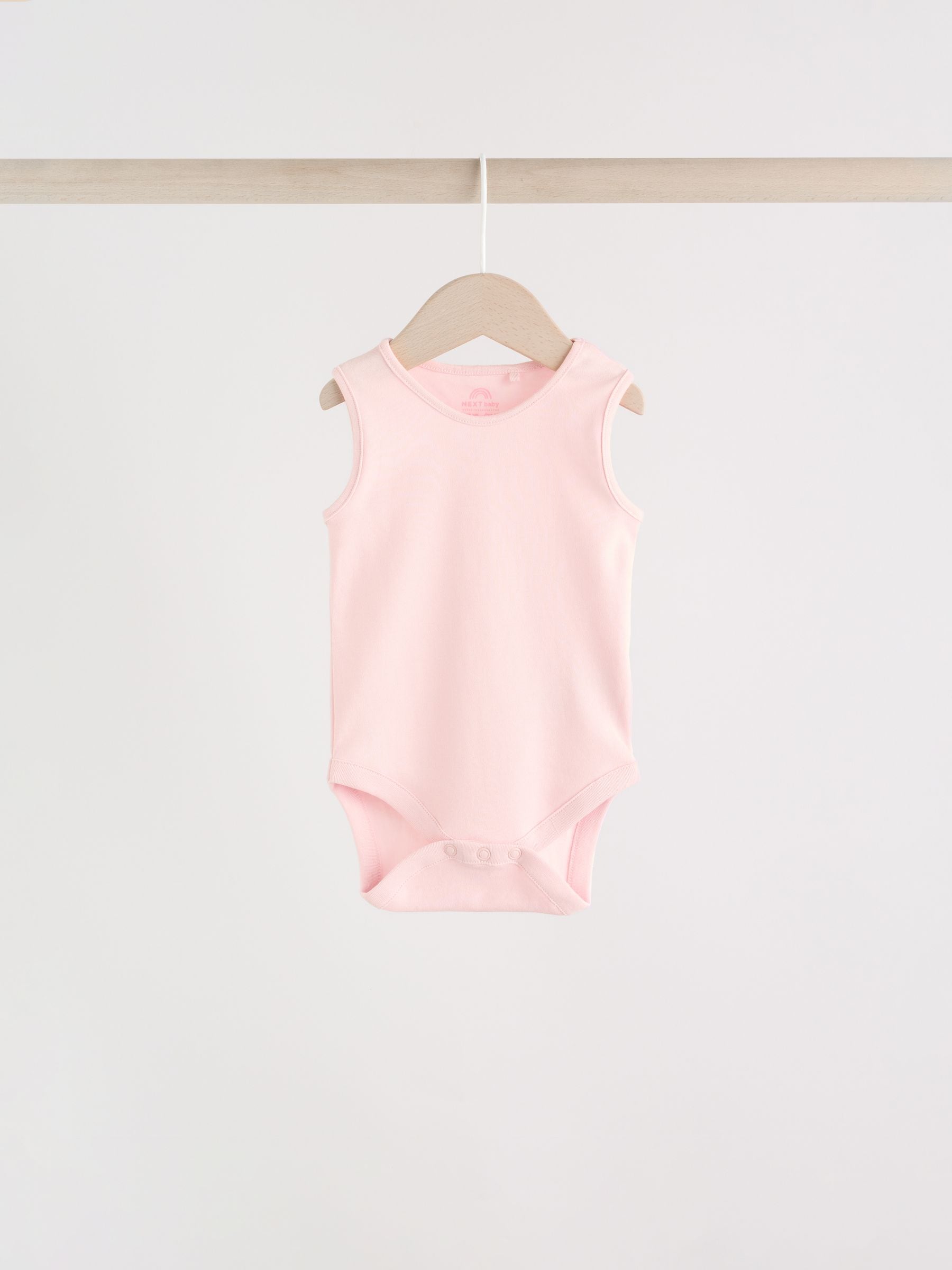 Pink/White 5 Pack Essential Vest Baby Bodysuits image 8