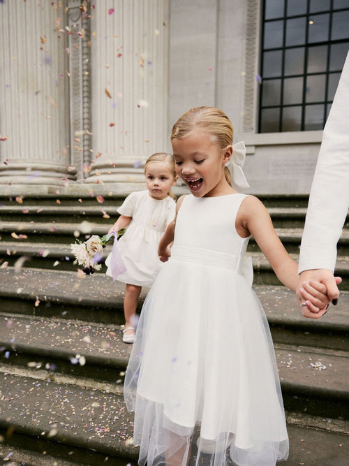 Dsiney Kidz - White Flower Girl Bow Dress (3mths-16yrs) image 1