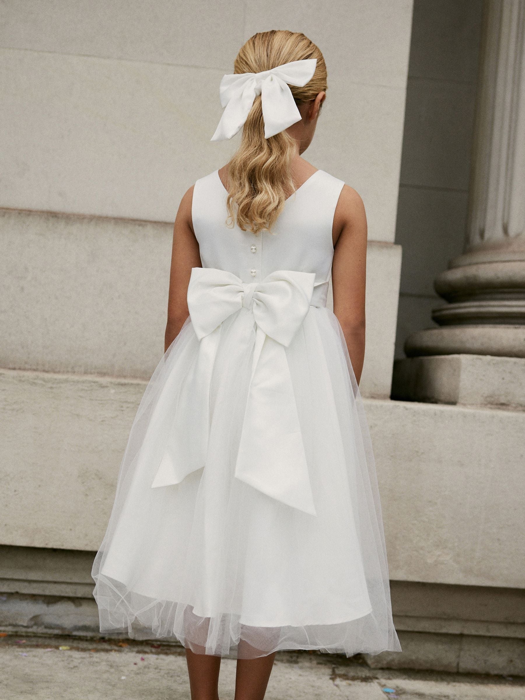 White Flower Girl Bow Dress (3mths-16yrs) image 4