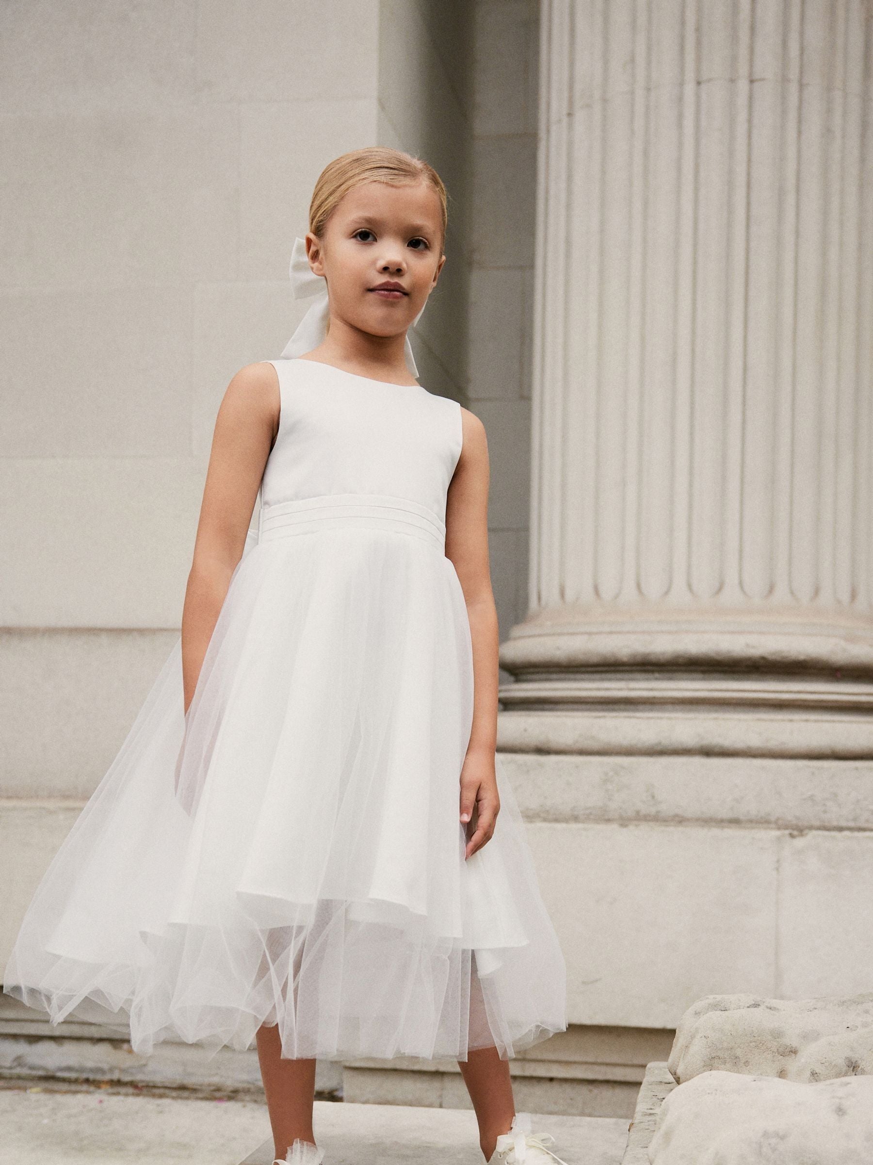 White Flower Girl Bow Dress (3mths-16yrs) image 5