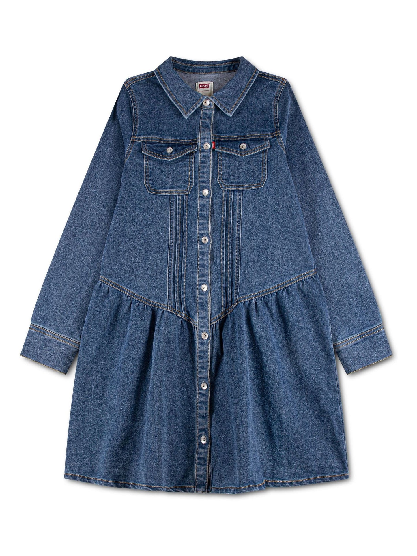 Dsiney Kidz - Levi's® Blue Long Sleeve Dropped Waist Dress image 3