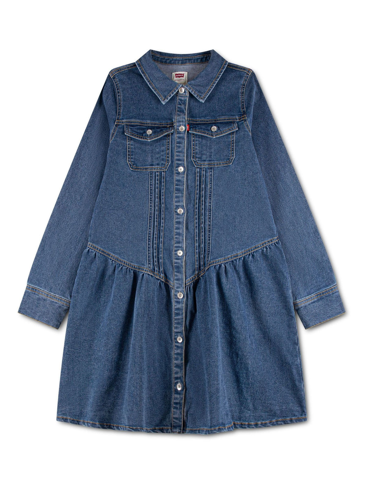 Dsiney Kidz - Levi's® Blue Long Sleeve Dropped Waist Dress image 3
