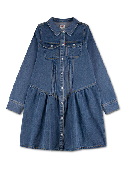 Dsiney Kidz - Levi's® Blue Long Sleeve Dropped Waist Dress image 3