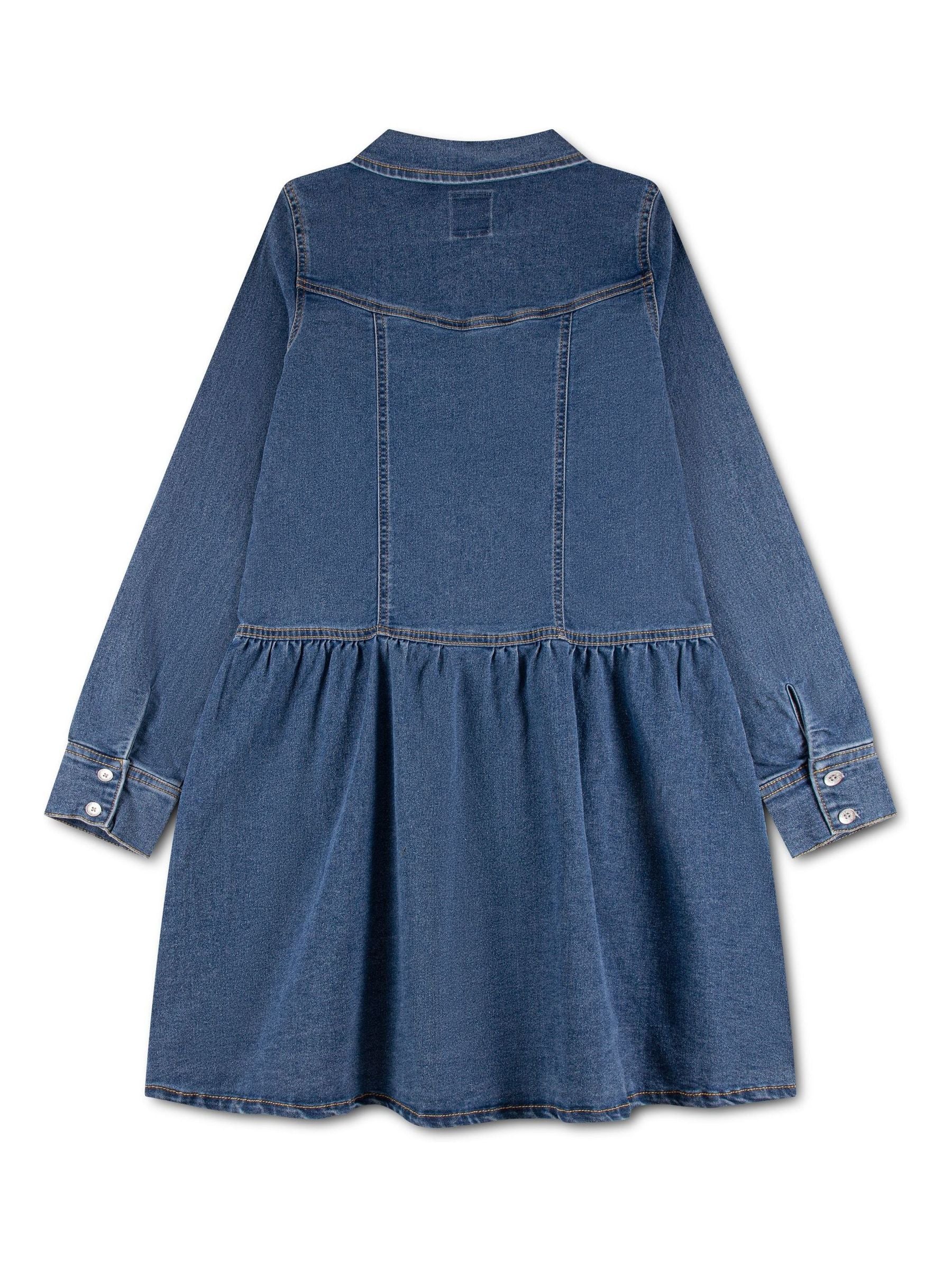 Dsiney Kidz - Levi's® Blue Long Sleeve Dropped Waist Dress image 4