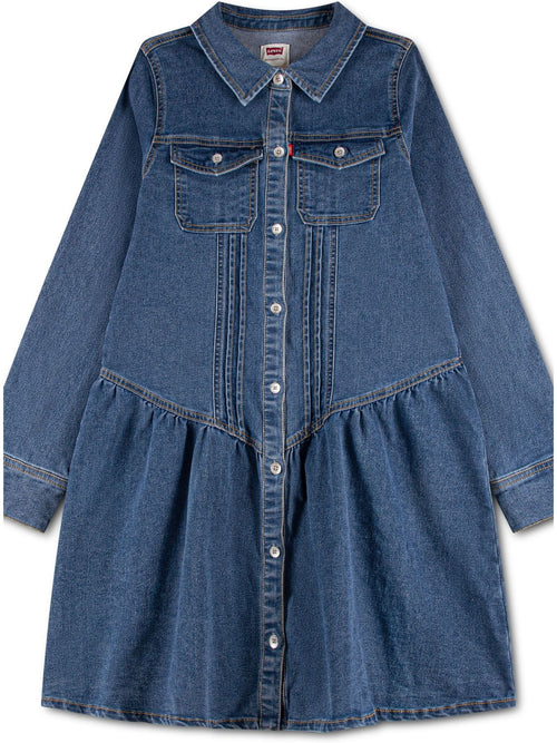 Dsiney Kidz - Levi's® Blue Long Sleeve Dropped Waist Dress image 1