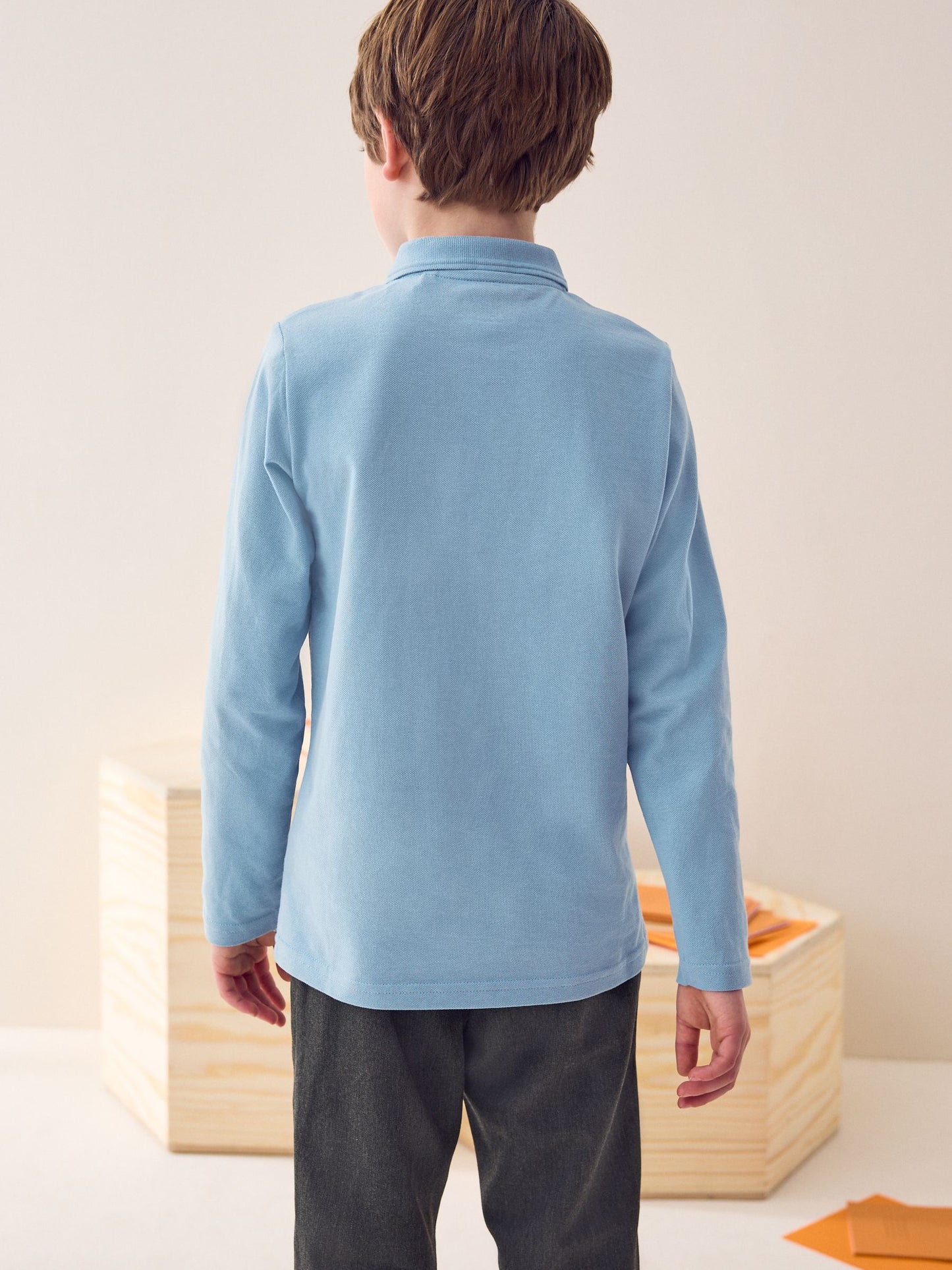 Dsiney Kidz - Blue Long Sleeve School Polo Shirts 2 Pack (3-16yrs) image 5
