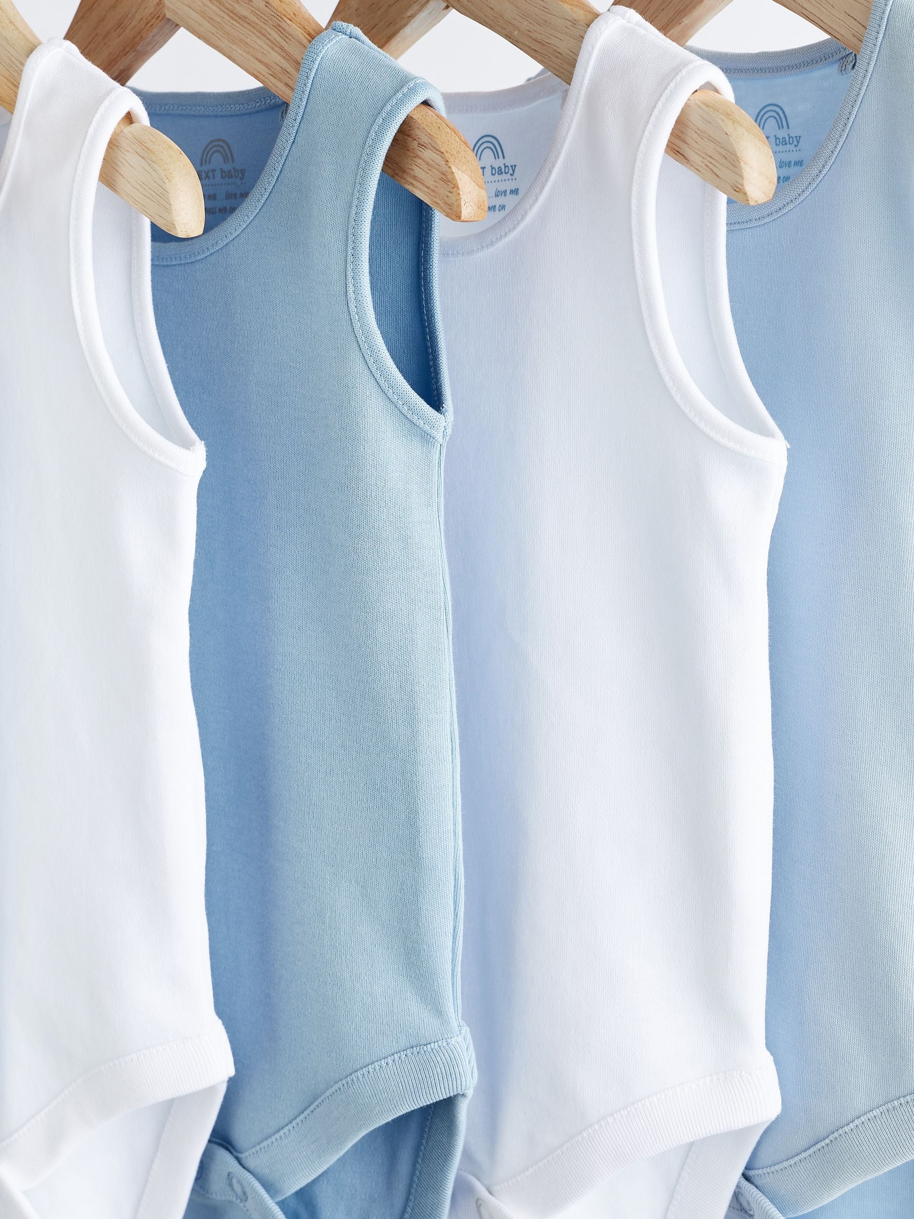Blue 5 Pack Baby Vest Bodysuits image 3