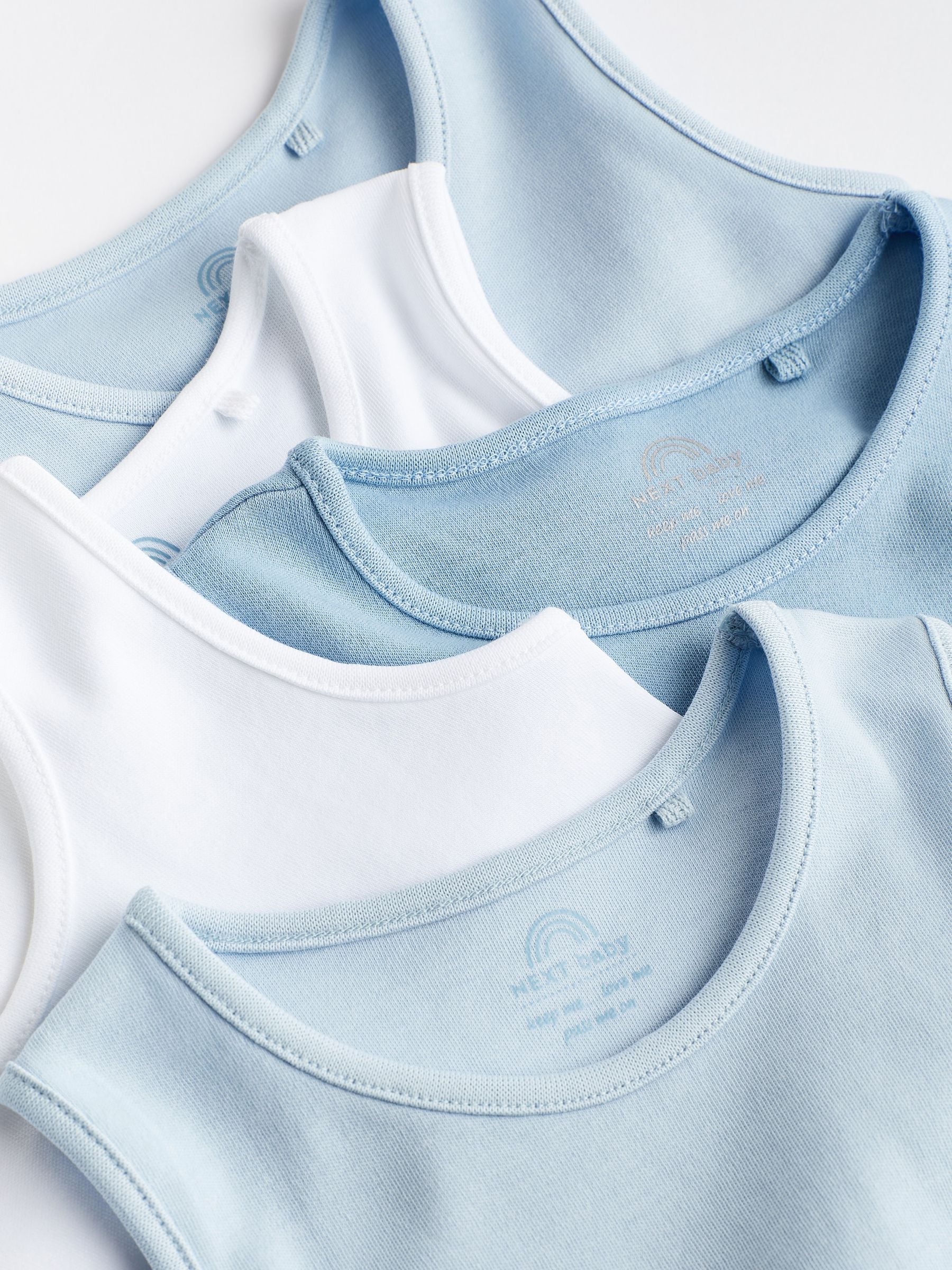 Blue 5 Pack Baby Vest Bodysuits image 6