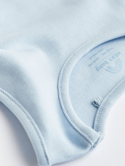 Blue 5 Pack Baby Vest Bodysuits image 7