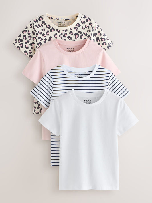 Dsiney Kidz - Pink/Stripe/Animal T-Shirts 4 Pack (3-16yrs) image 1