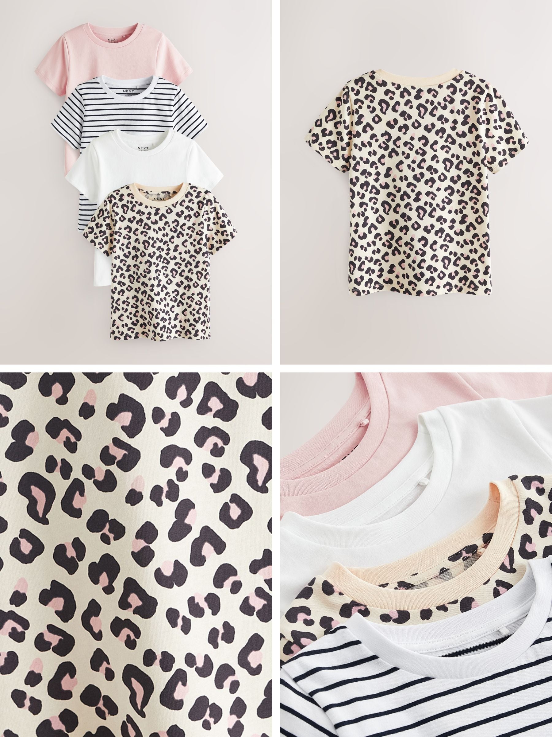 Dsiney Kidz - Pink/Stripe/Animal T-Shirts 4 Pack (3-16yrs) image 2
