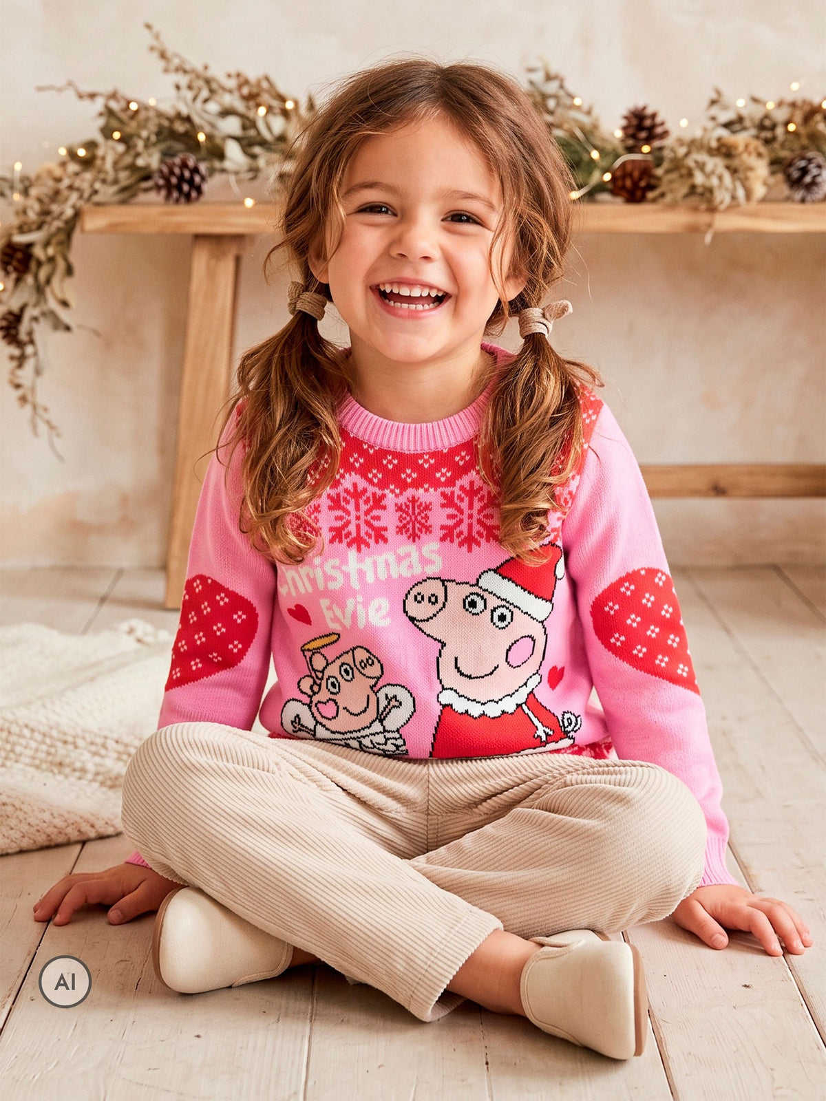 Character Pink Peppa Pig Christmas Evie Jumper - image 3