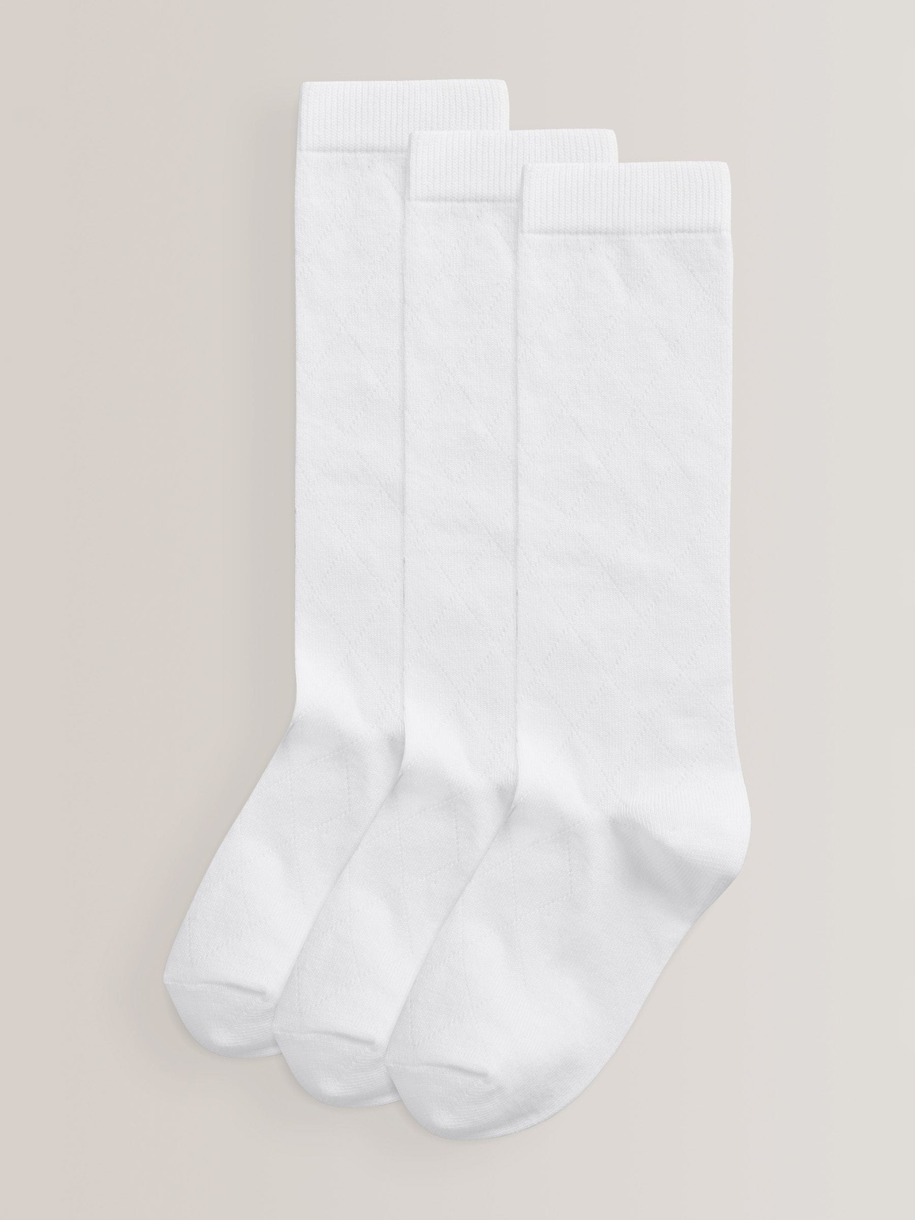 White Diamond 3 Pack Cotton Rich Knee High School Socks image 1