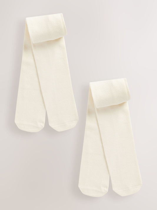 Cream Baby Tights 2 Pack (0mths-2yrs) image 1