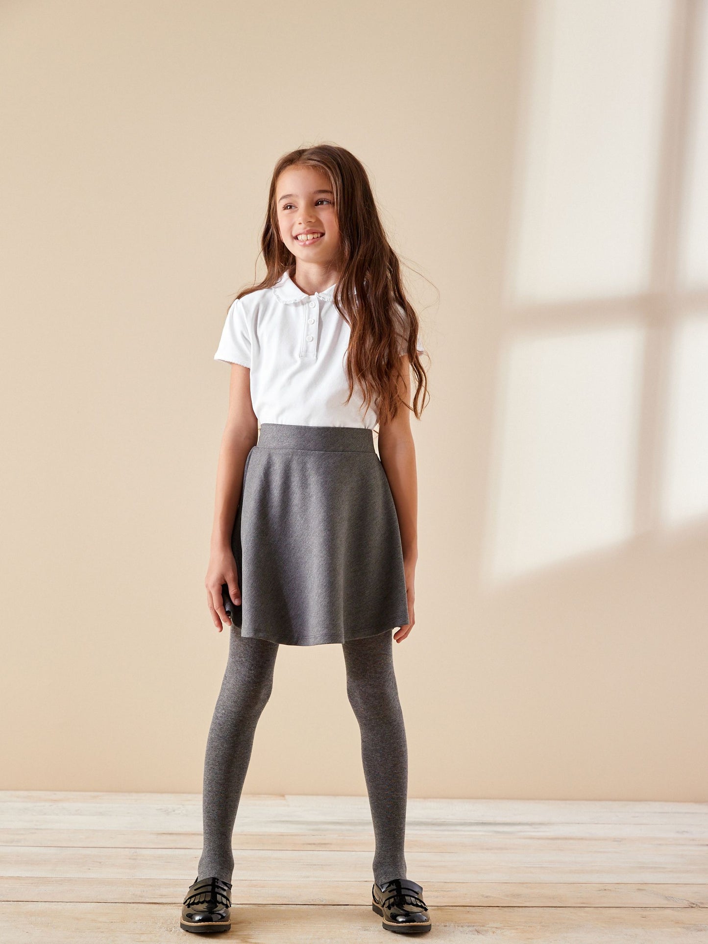 Dsiney Kidz - White Girls Cotton Stretch Frill Collar School Polo Tops 2 Pack (3-16yrs) image 3