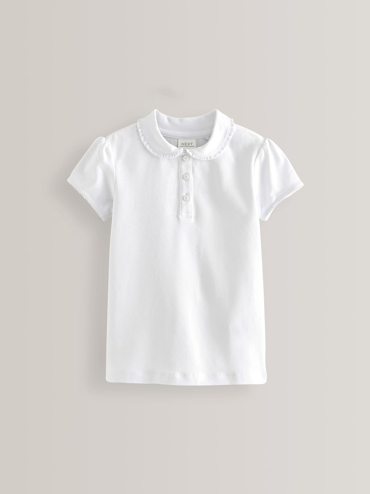 Dsiney Kidz - White Girls Cotton Stretch Frill Collar School Polo Tops 2 Pack (3-16yrs) image 6