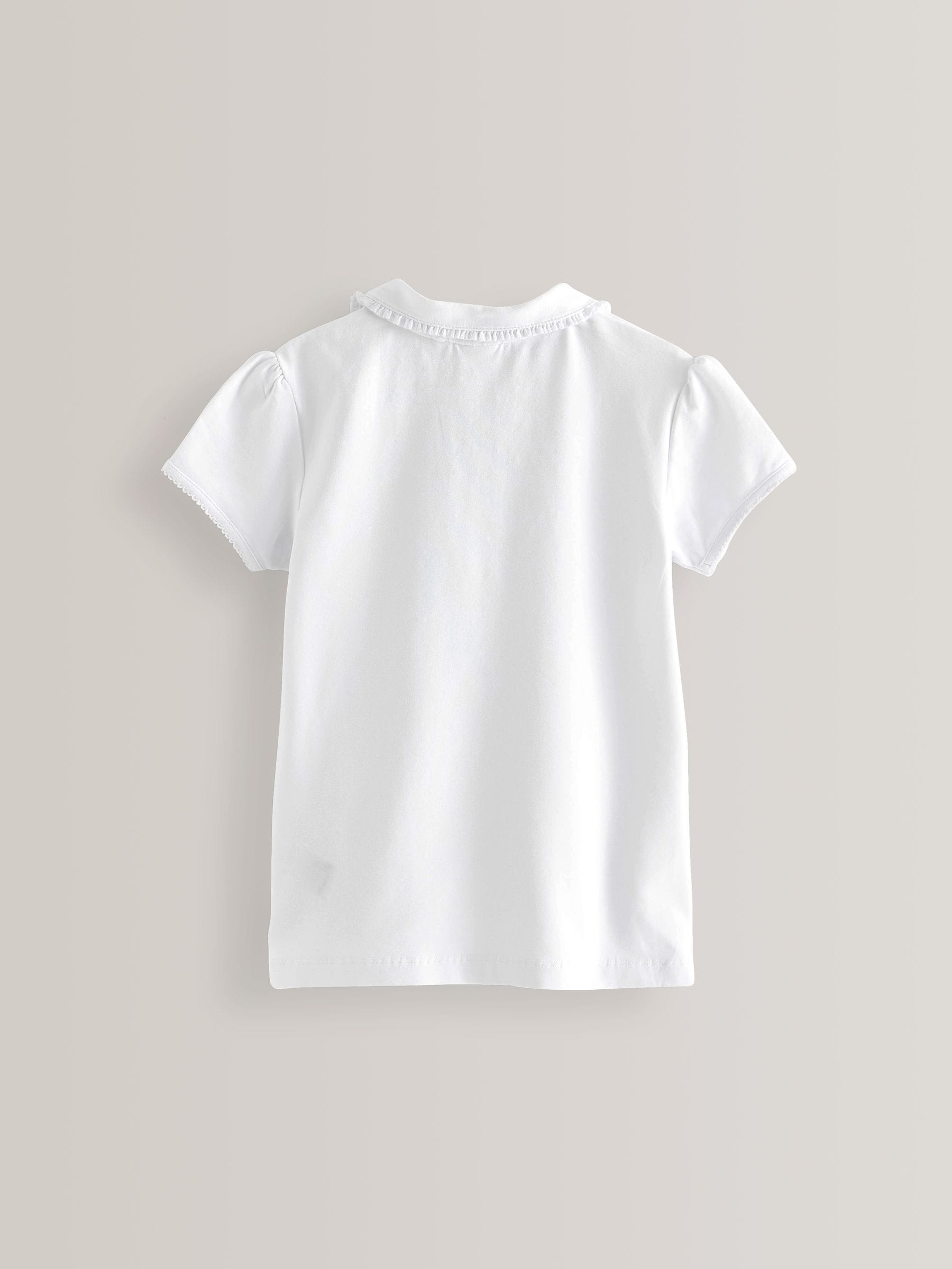 Dsiney Kidz - White Girls Cotton Stretch Frill Collar School Polo Tops 2 Pack (3-16yrs) image 7