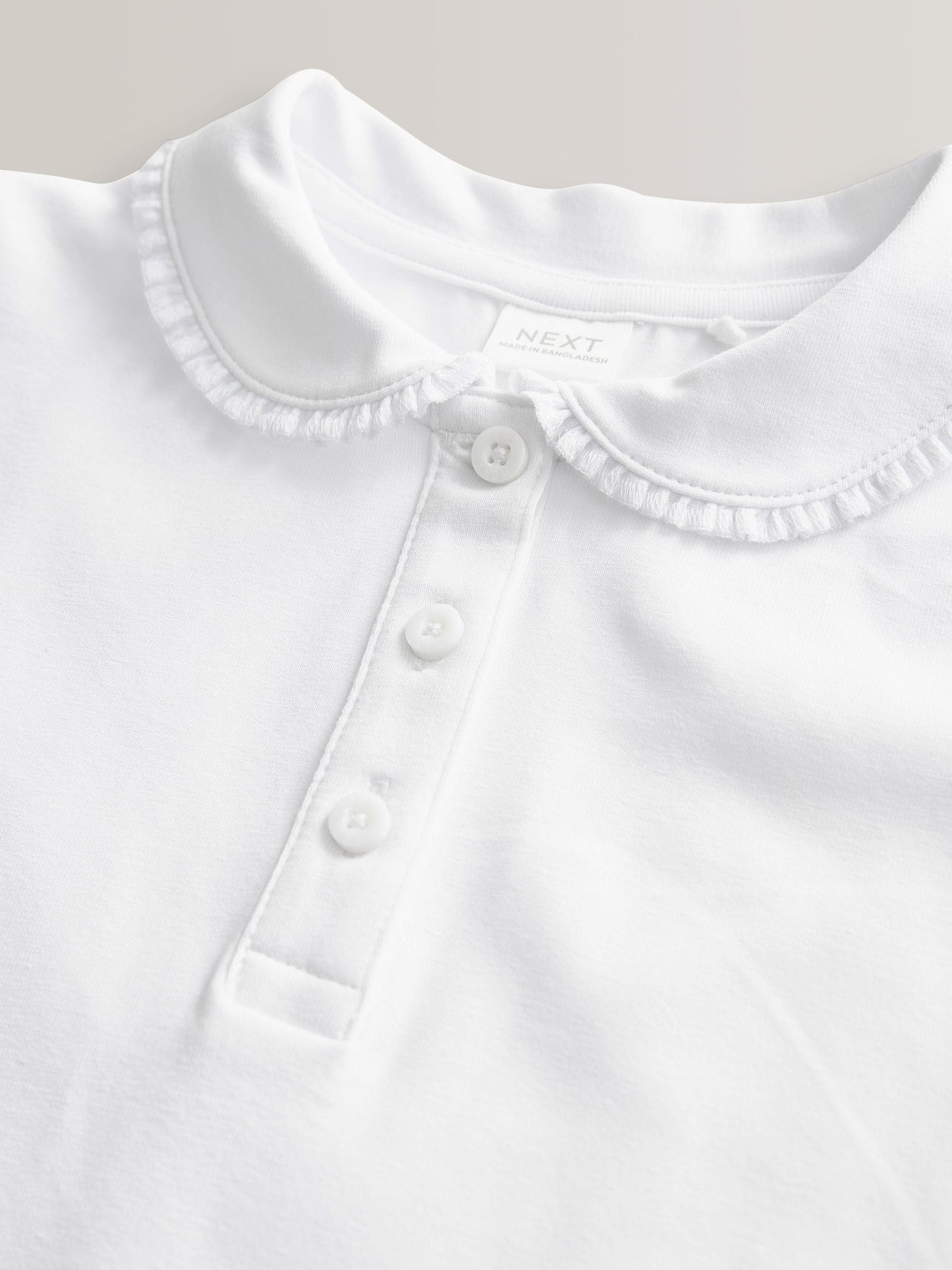 Dsiney Kidz - White Girls Cotton Stretch Frill Collar School Polo Tops 2 Pack (3-16yrs) image 8